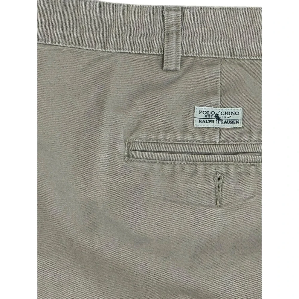 Polo Ralph Lauren Mens Pleated‎ Chino Pants Khaki Tan 100% Cotton 38x30 Classic